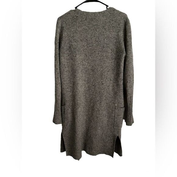 Athleta Wool Blend Long Line Open Cardigan Sweater SZ Small Gray Pockets Capsule - Picture 2 of 7